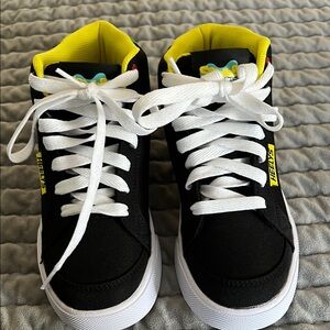 Heelys Black and Yellow High-Top Sneakers with Striking Accents